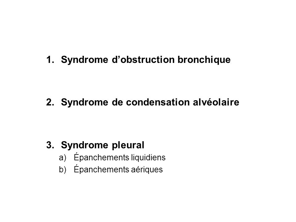 Syndrome d’obstruction bronchique