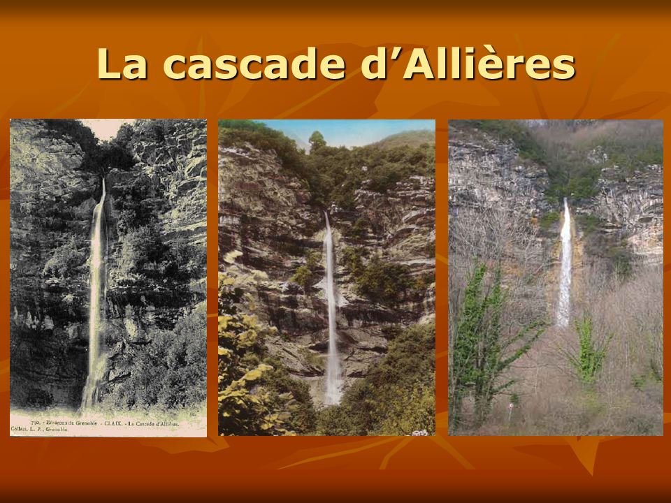 La cascade d’Allières Il existe également une dizaine de cartes postales différentes de la cascade d’Allières… mais sans personnages.