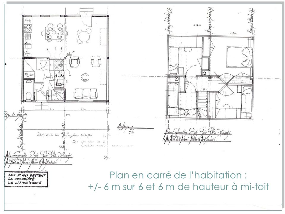 Plan en carré de l’habitation :