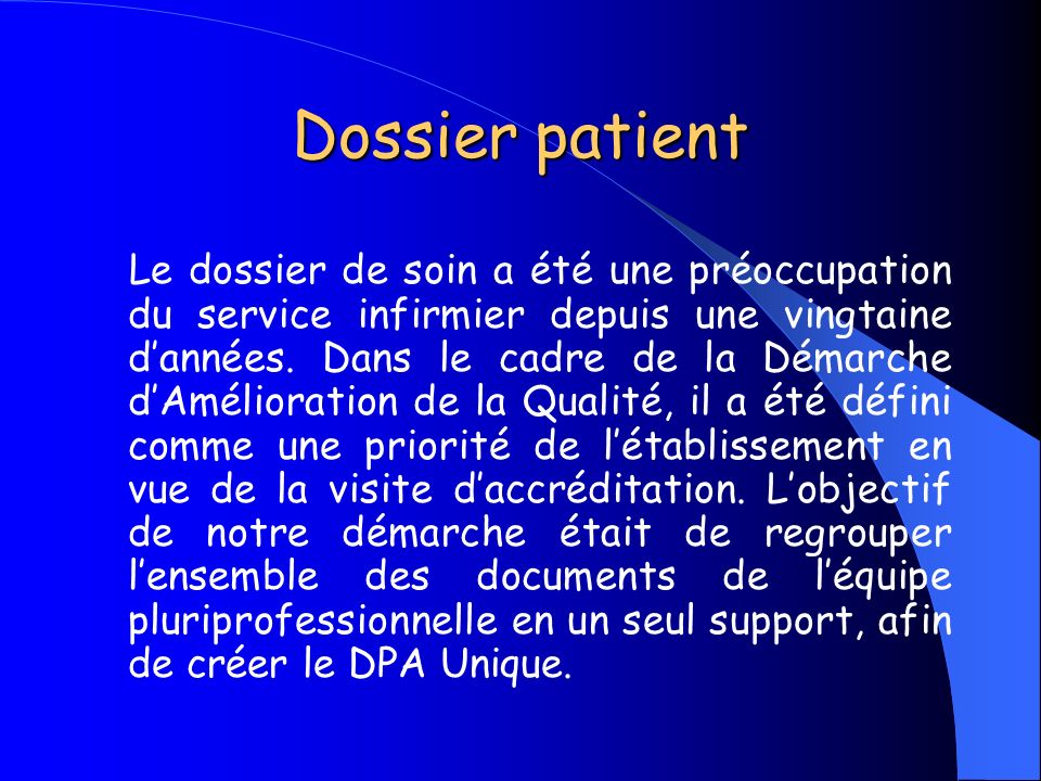 Dossier patient