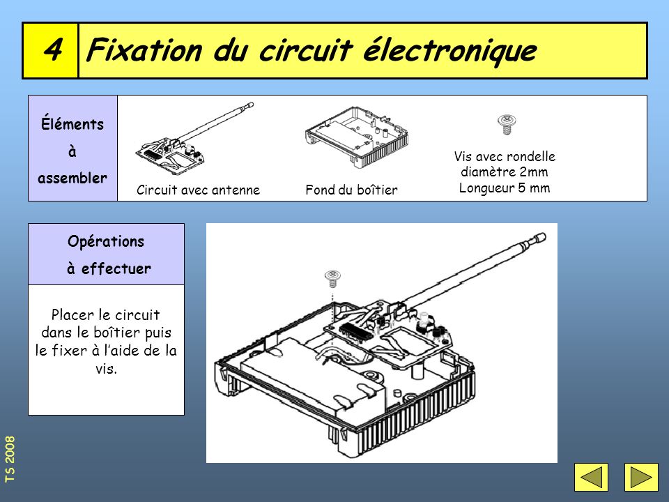 Fixation du circuit électronique