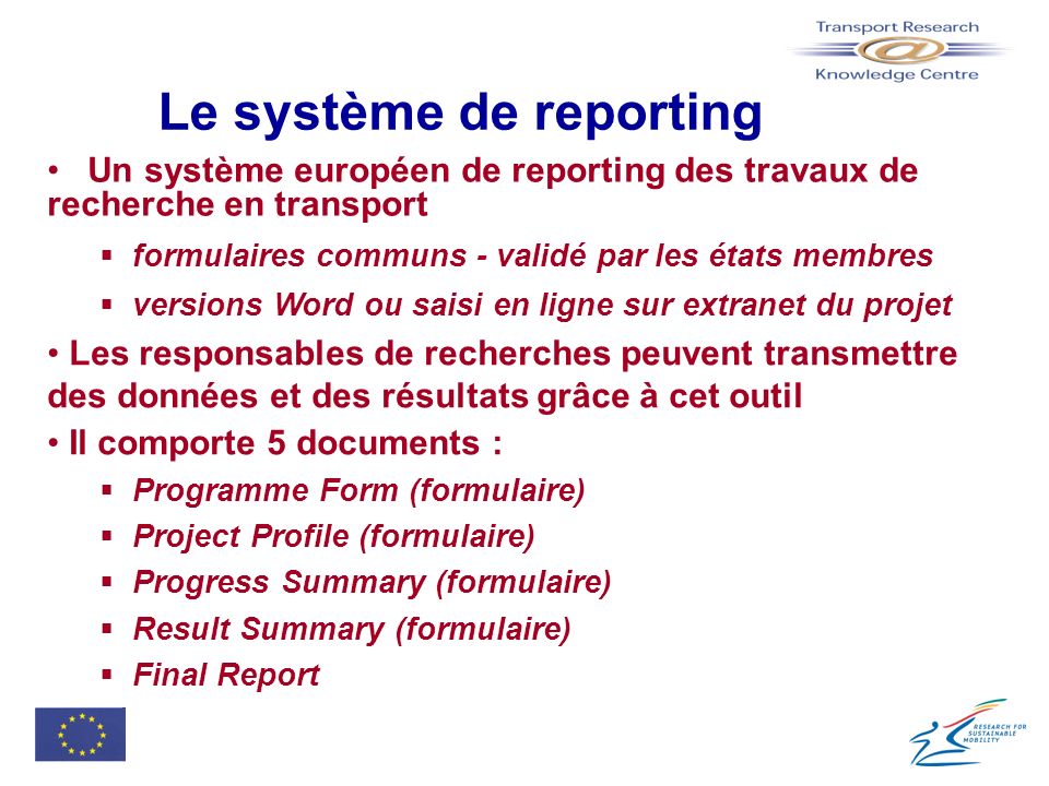 Le système de reporting