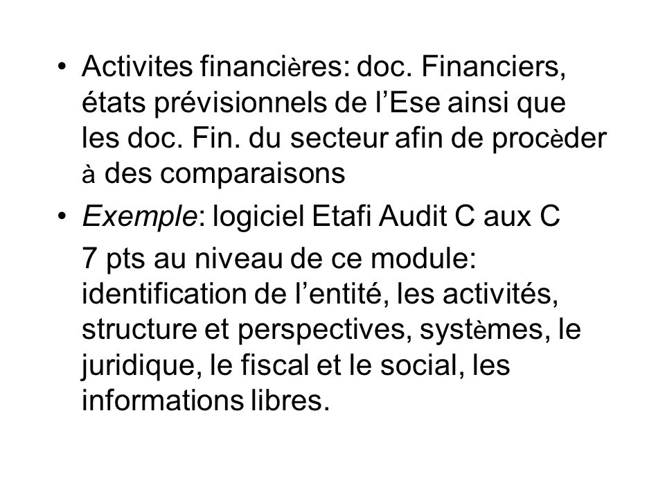 Activites financières: doc