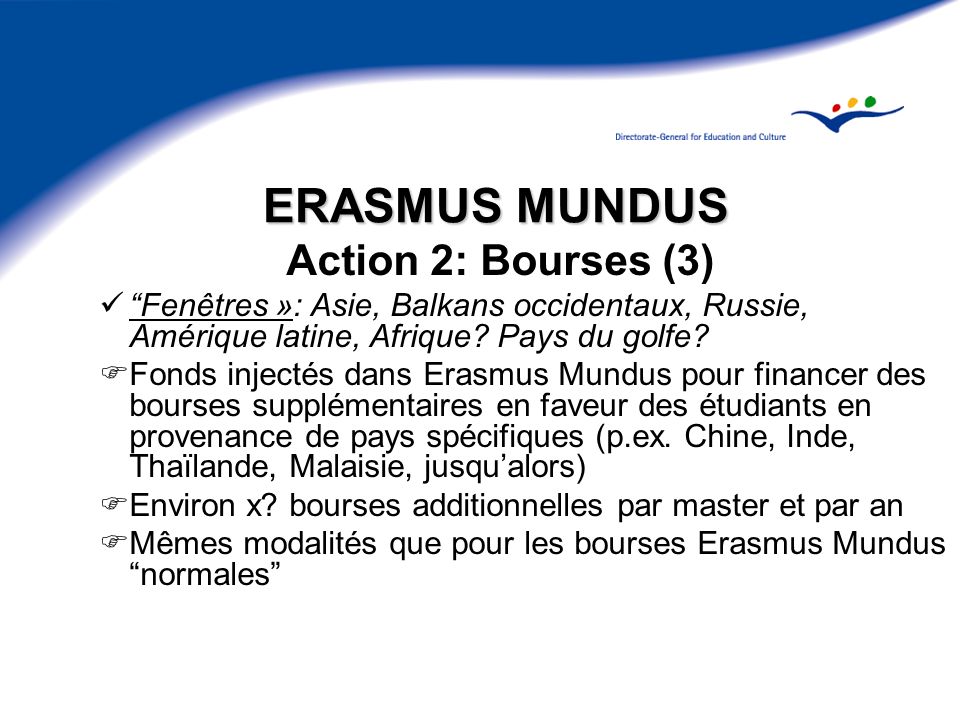 ERASMUS MUNDUS Action 2: Bourses (3)