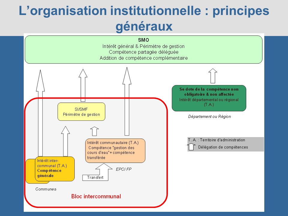 L’organisation institutionnelle : principes généraux