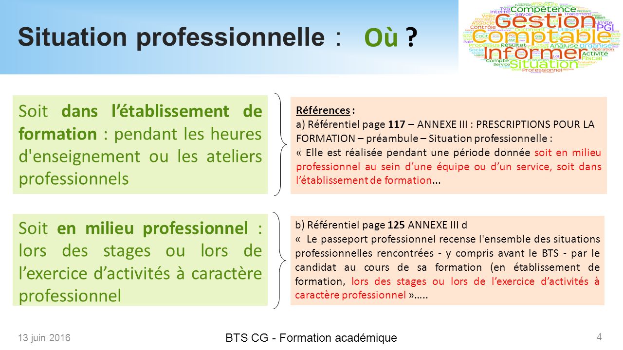 Situation professionnelle :