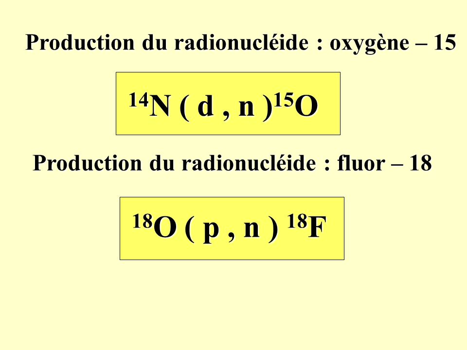 Production du radionucléide : oxygène – 15