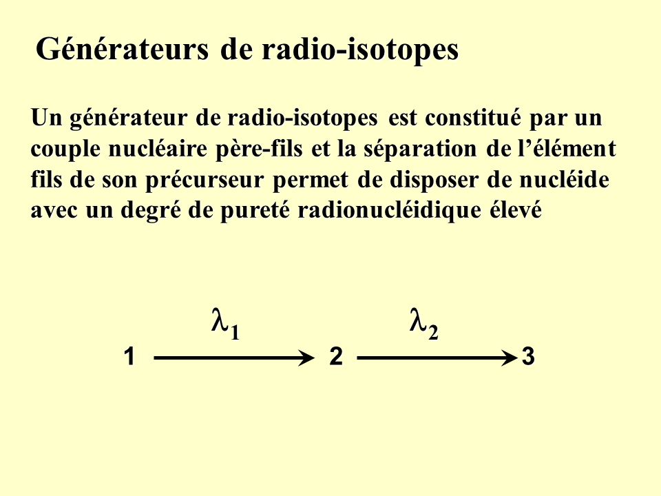 Générateurs de radio-isotopes