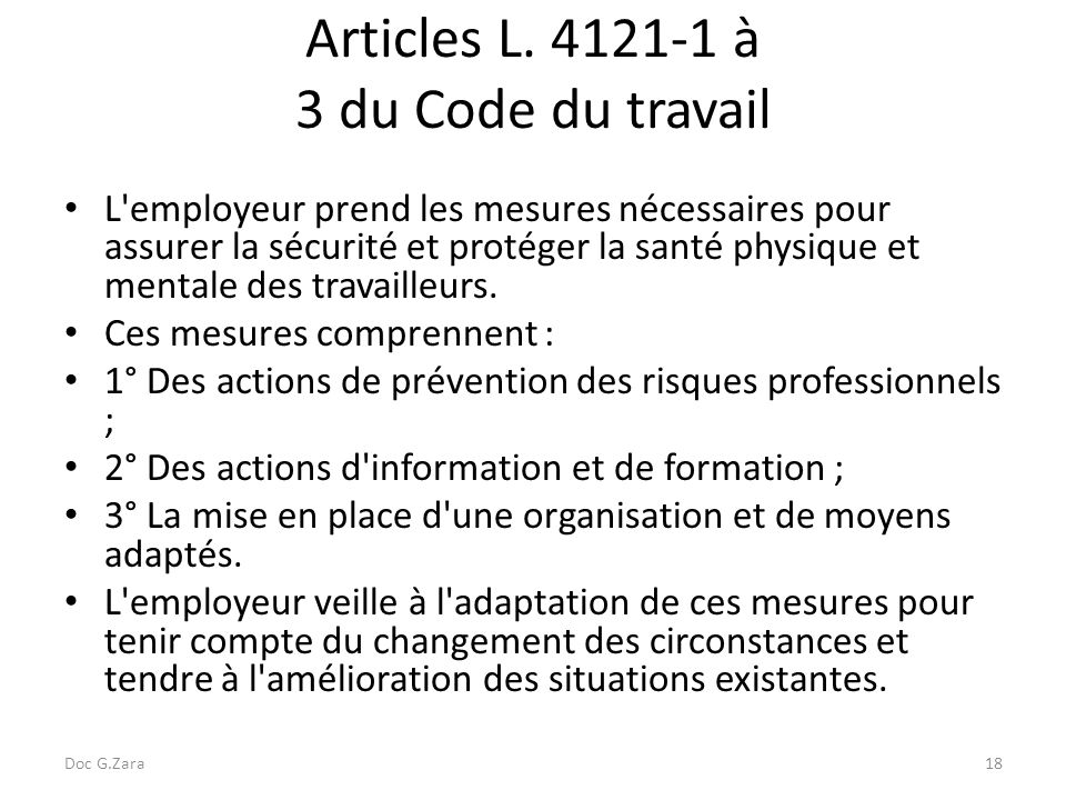 Articles L à 3 du Code du travail