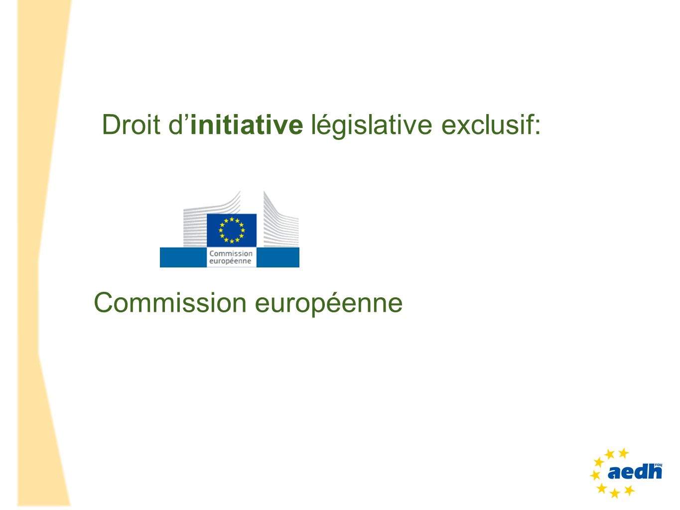 Droit d’initiative législative exclusif: