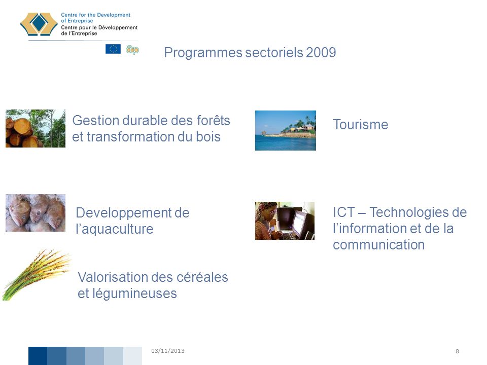 Programmes sectoriels 2009