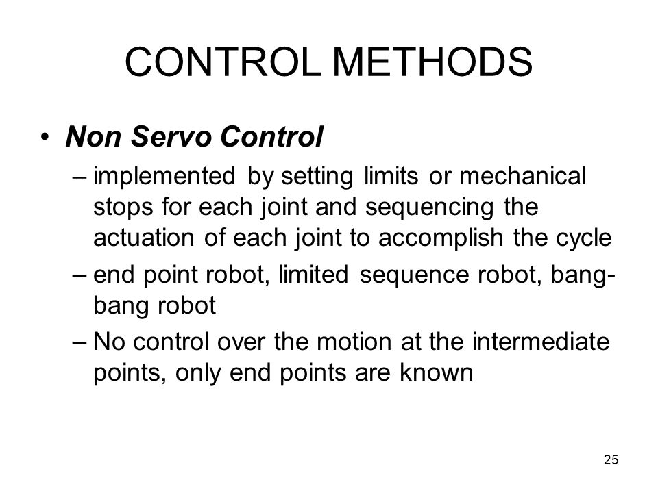 non servo controlled robots