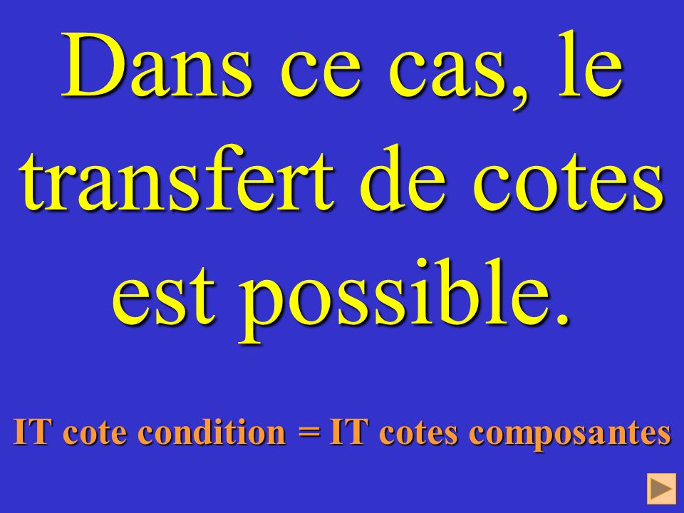 IT cote condition = IT cotes composantes