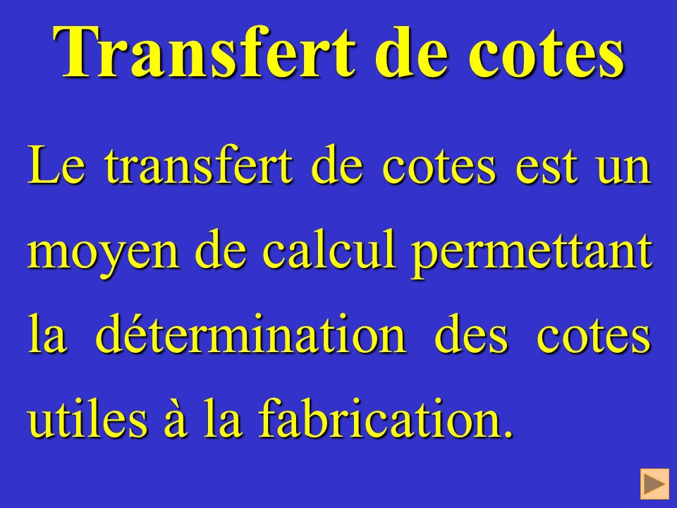 Définition Transfert de cotes.