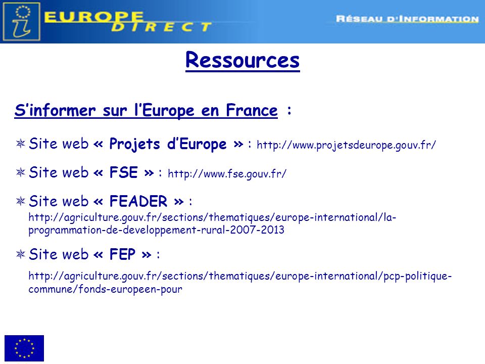 Ressources S’informer sur l’Europe en France :