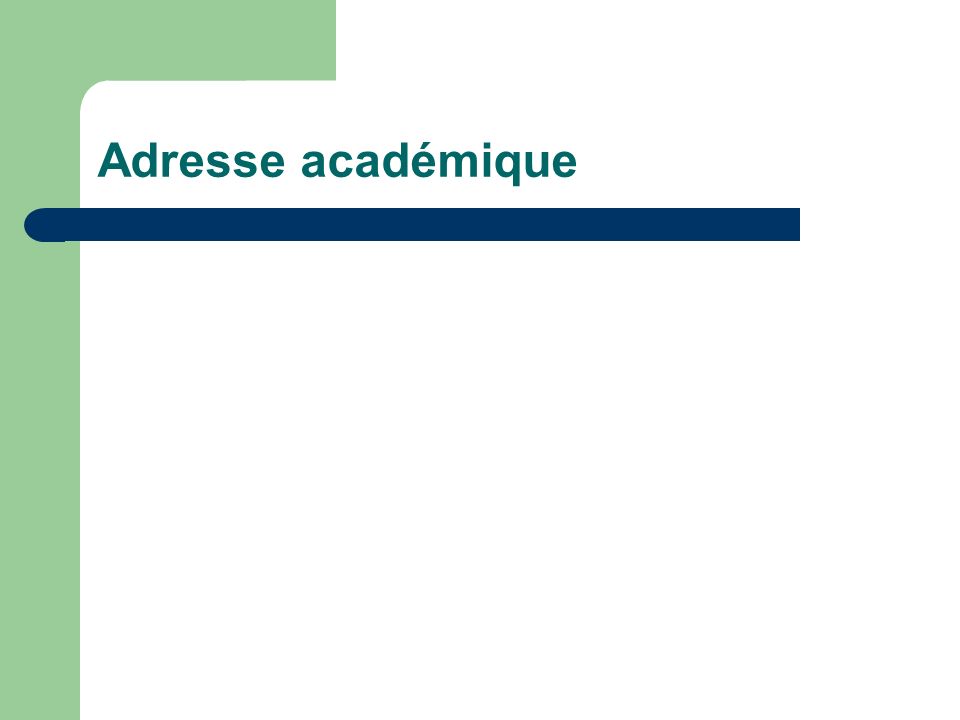 Adresse académique