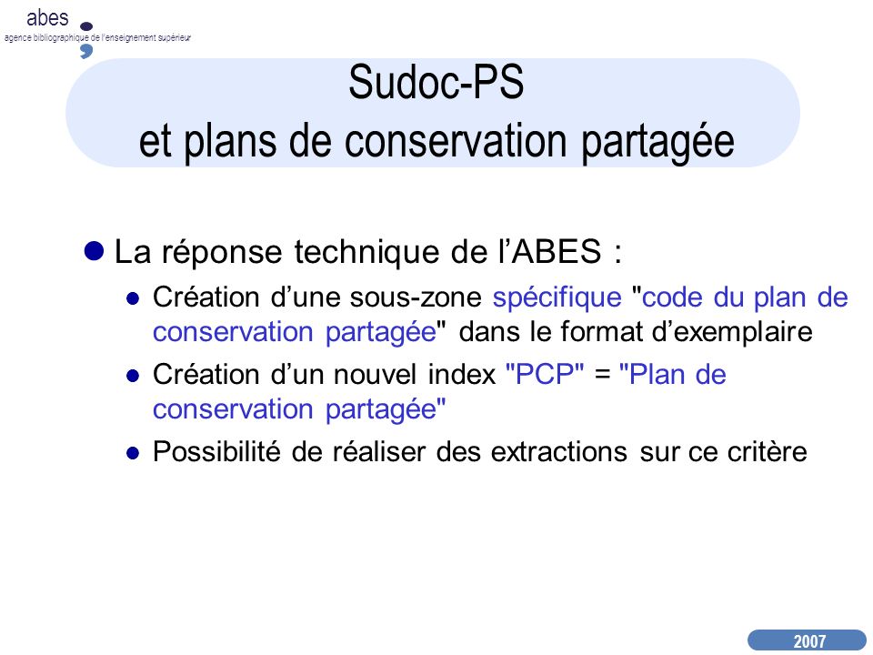 Sudoc-PS et plans de conservation partagée