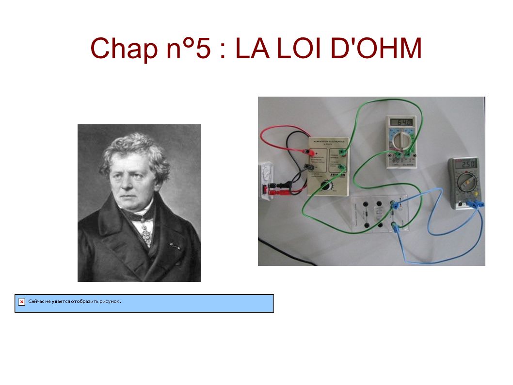 Chap n°5 : LA LOI D OHM Georg OHM physicien allemand ( )