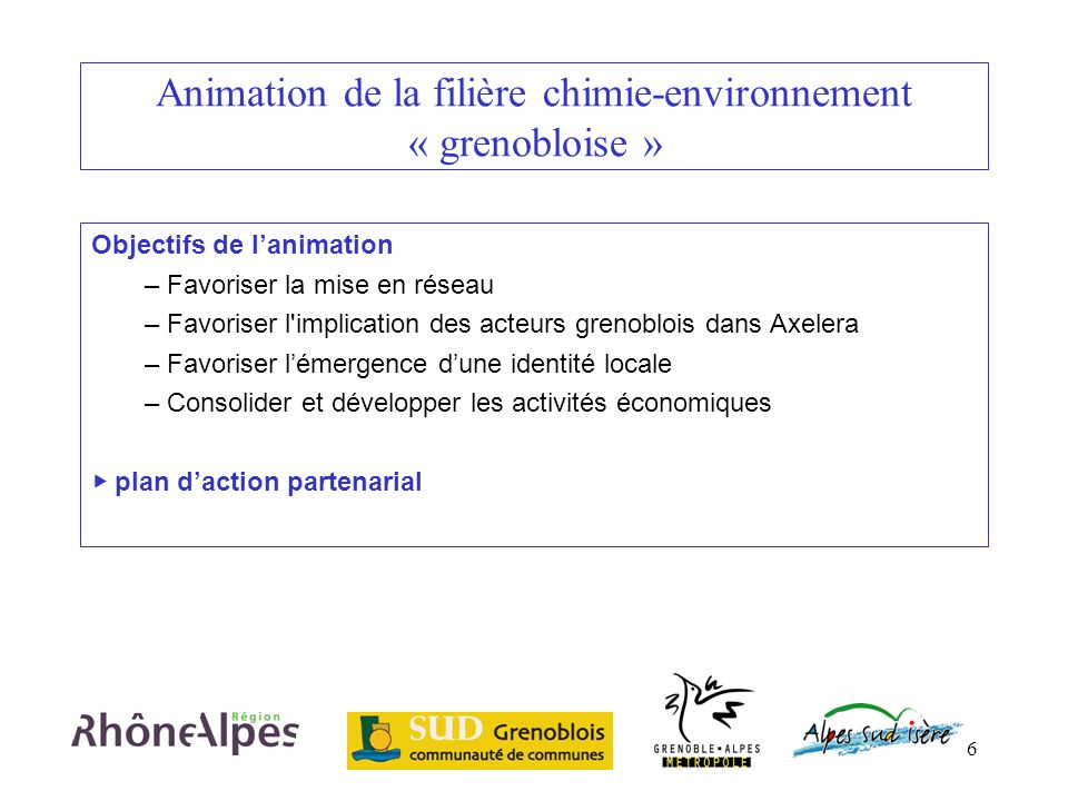 Animation de la filière chimie-environnement « grenobloise »