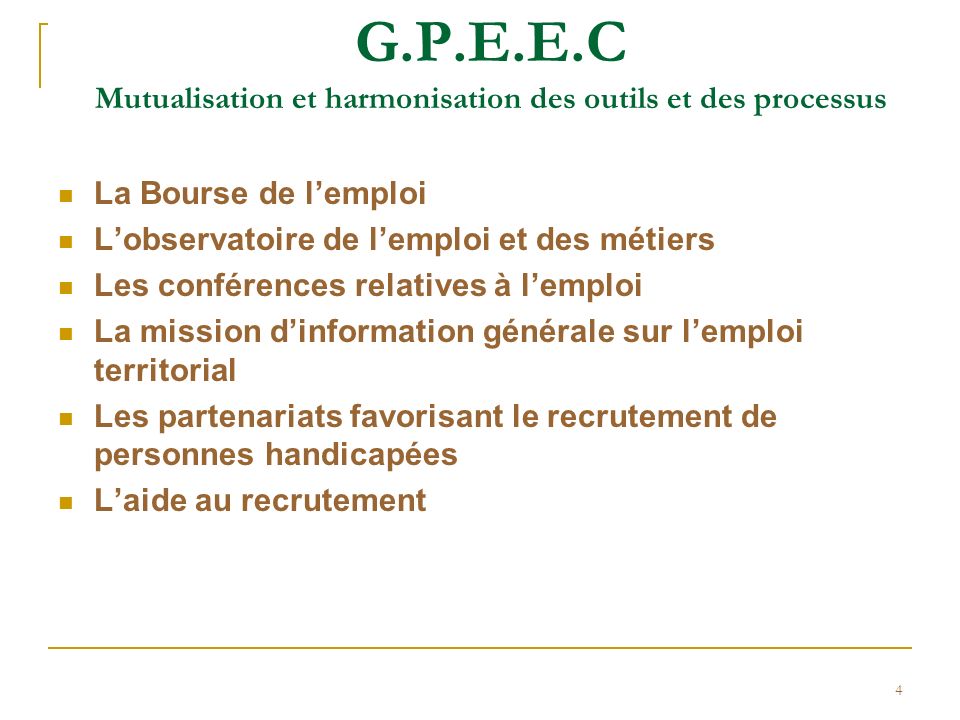 G.P.E.E.C Mutualisation et harmonisation des outils et des processus