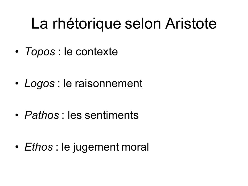 La rhétorique selon Aristote