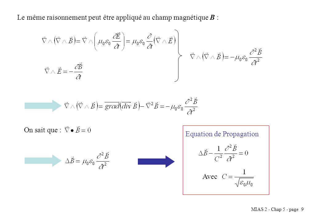 Equation de Propagation