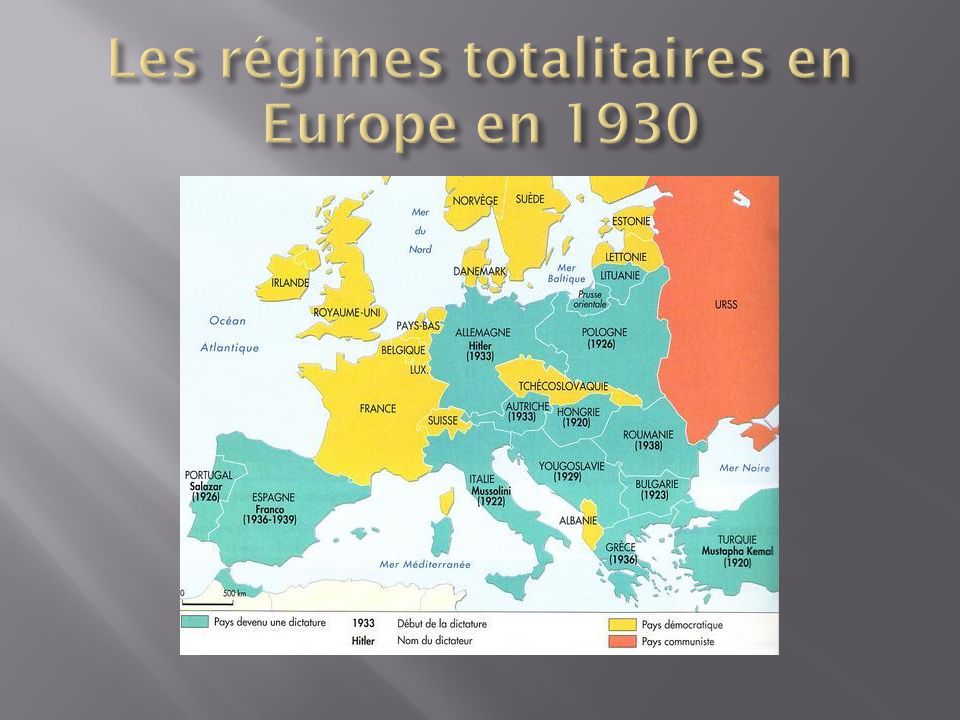 Les régimes totalitaires en Europe en 1930