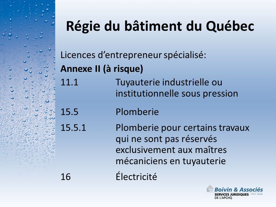 Encadrement Réglementaire Des Entreprises Spécialisées En Eau - Ppt ...