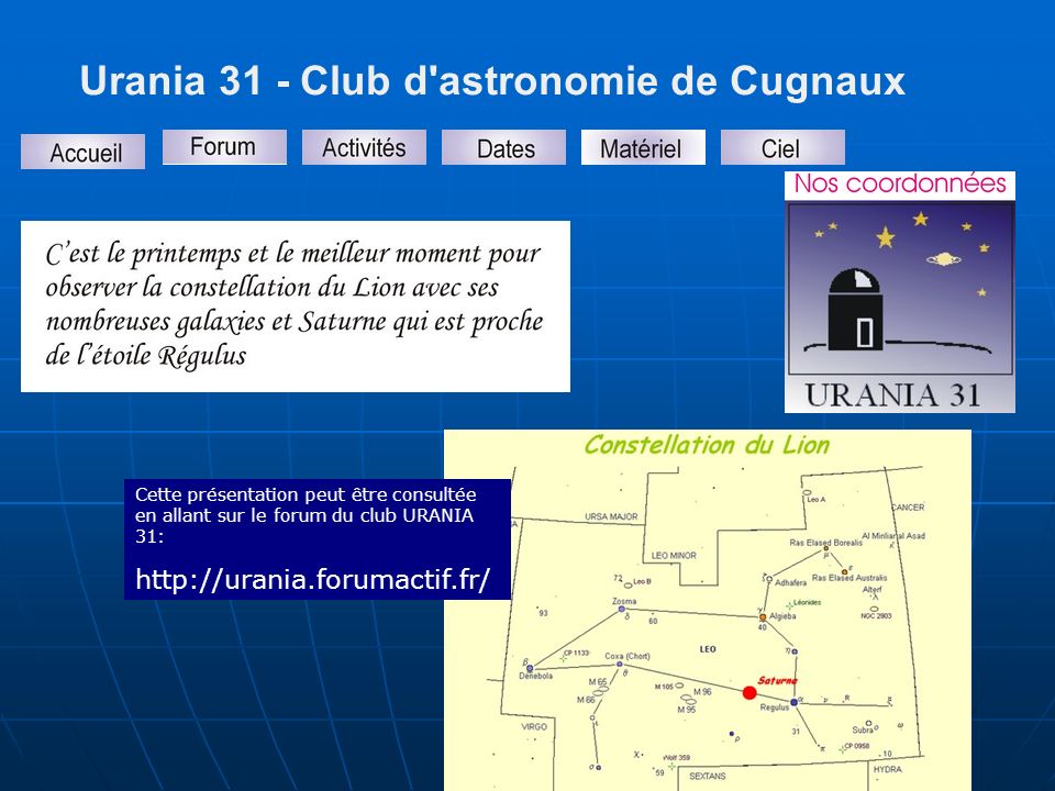 Urania 31 - Club d astronomie de Cugnaux