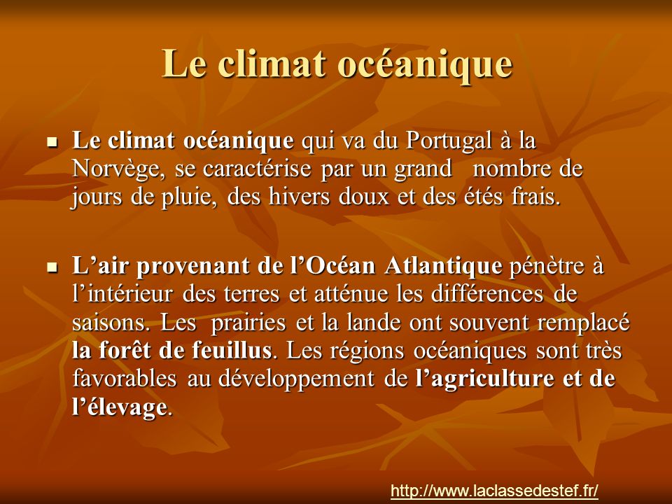 Le climat océanique