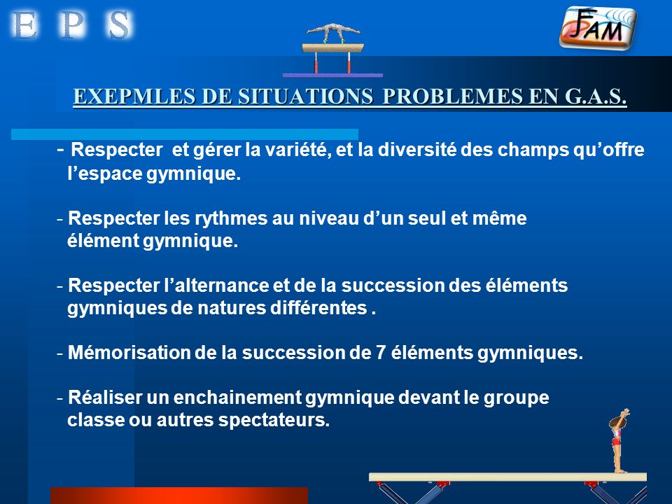 EXEPMLES DE SITUATIONS PROBLEMES EN G.A.S.