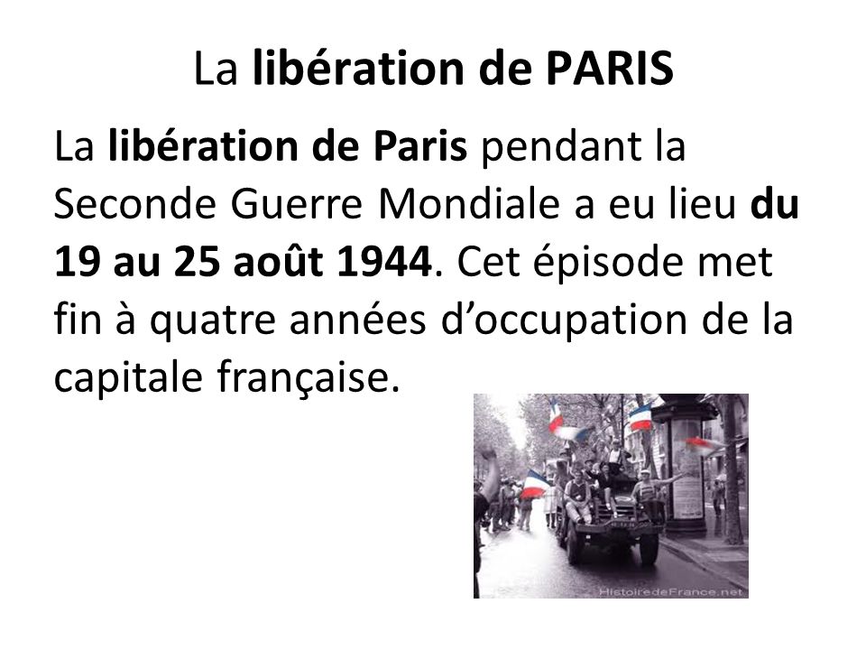 La libération de PARIS