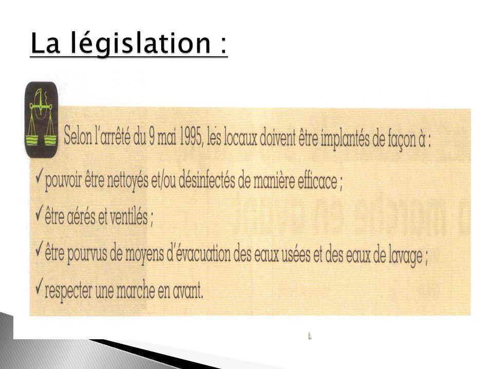 La législation :