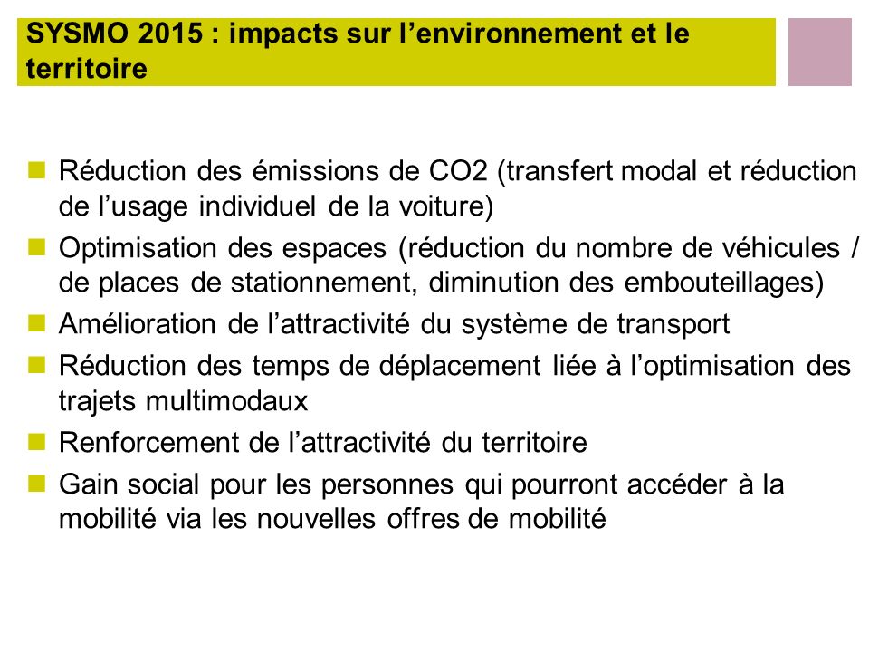 SYSMO 2015 : impacts sur l’environnement et le territoire