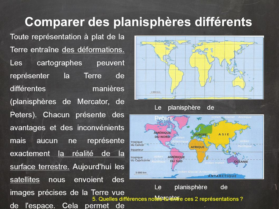Comparer des planisphères différents