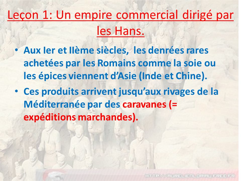 Leçon 1: Un empire commercial dirigé par les Hans.