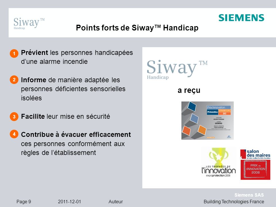 Points forts de Siway™ Handicap