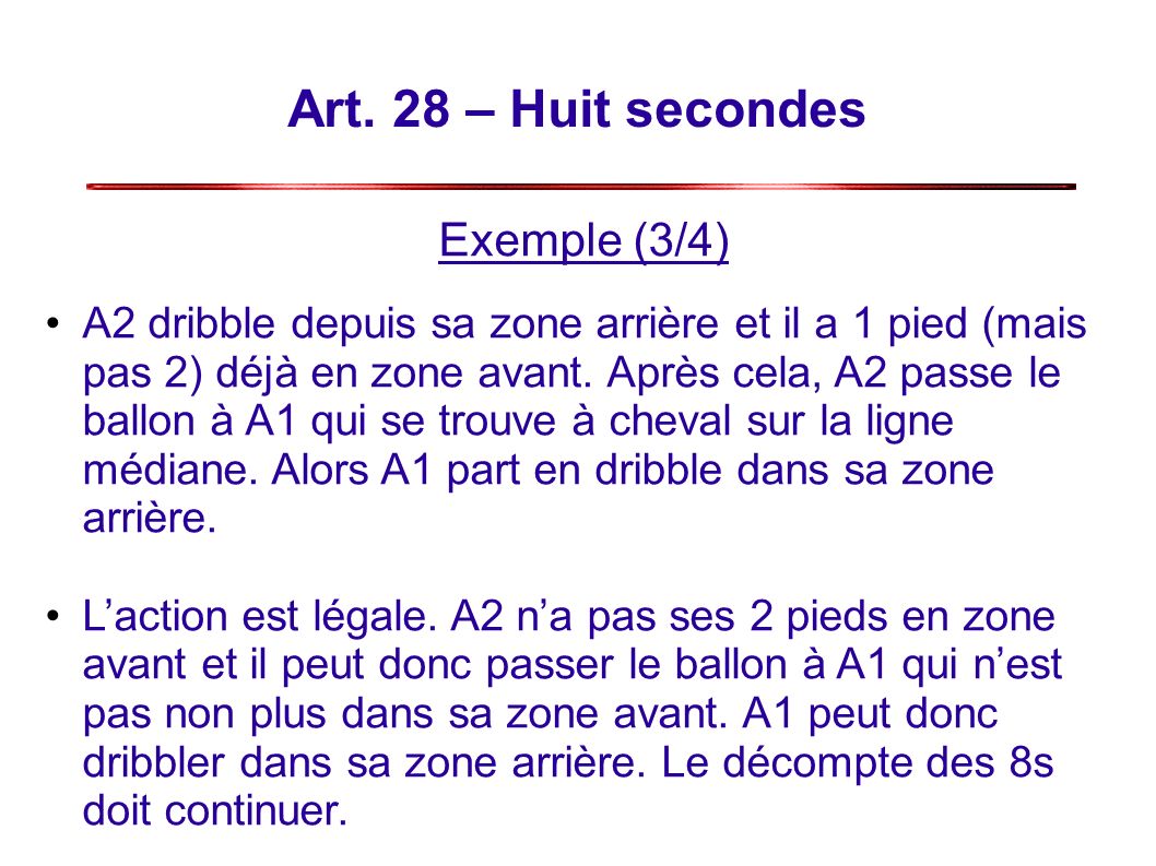 Art. 28 – Huit secondes Exemple (3/4)