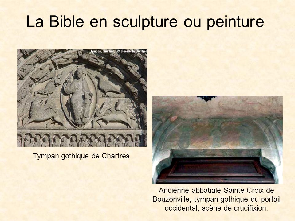 La Bible en sculpture ou peinture