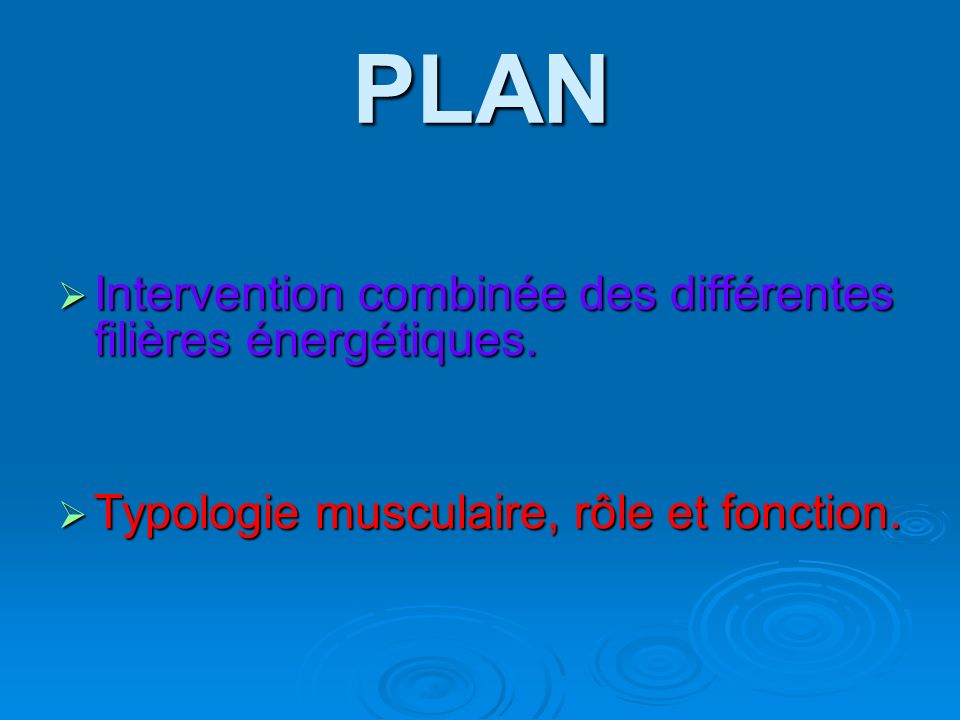 PLAN Intervention combinée des différentes filières énergétiques.
