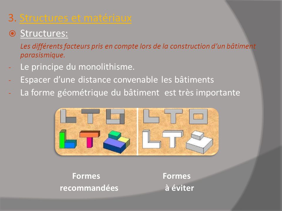 3. Structures et matériaux