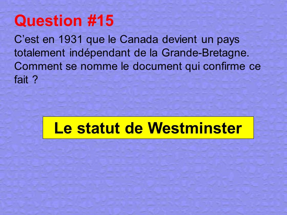 Le statut de Westminster