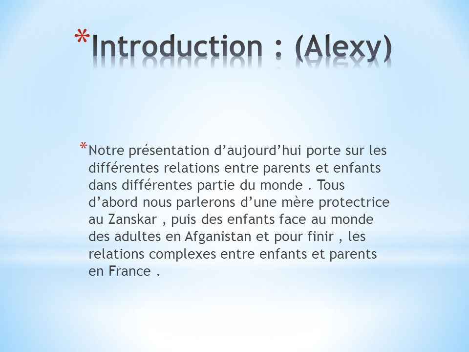 Introduction : (Alexy)