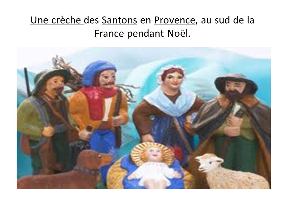 Une crèche des Santons en Provence, au sud de la France pendant Noël.