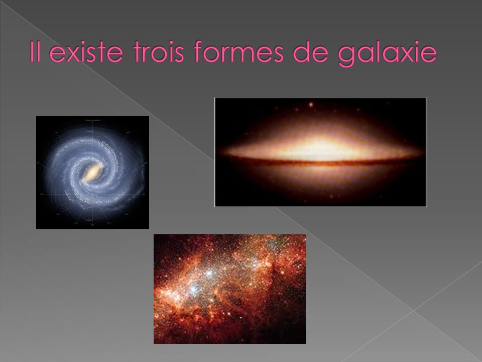 Il existe trois formes de galaxie