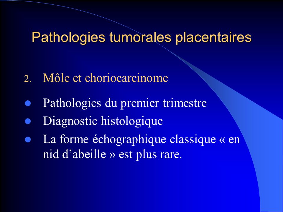 Pathologies tumorales placentaires