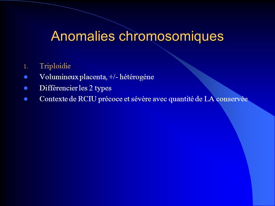 Anomalies chromosomiques