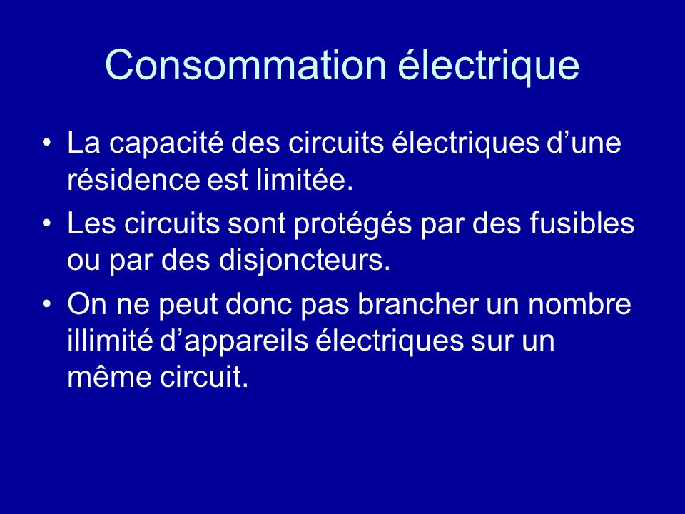 Consommation électrique