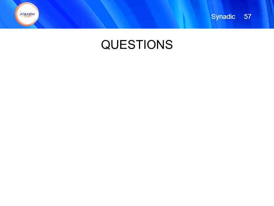 Synadic 57 QUESTIONS