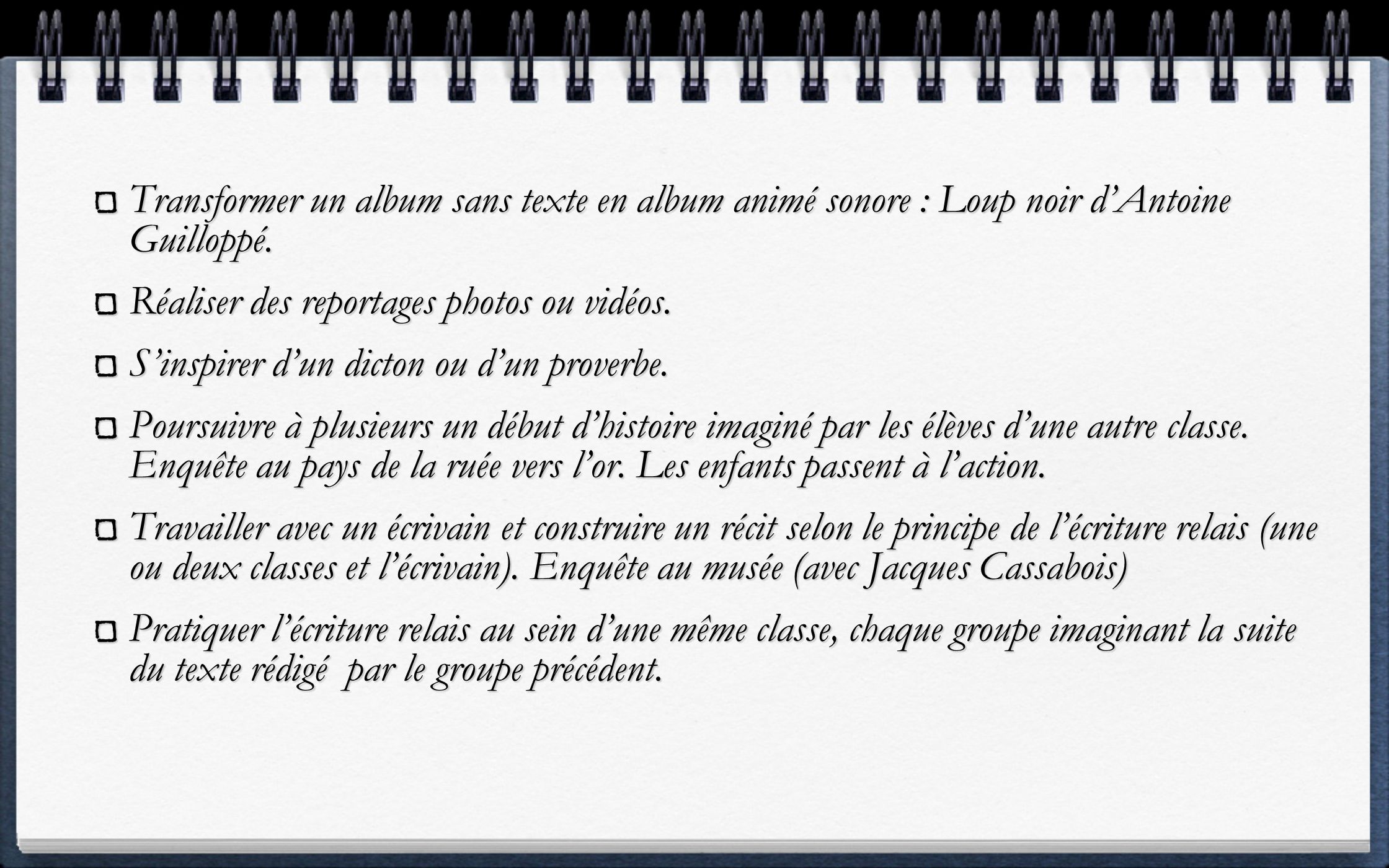Transformer un album sans texte en album animé sonore : Loup noir d’Antoine Guilloppé.